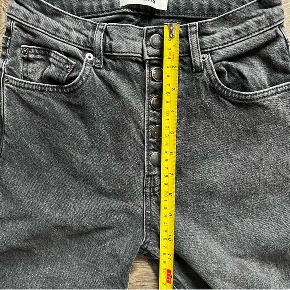 Reformation Liza High Straight Button Fly Jeans Yuma Washed Black Womens size 26 - Picture 9 of 10